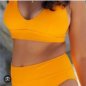 Aerie Longline V Scoop Bikini Top in Zinnia